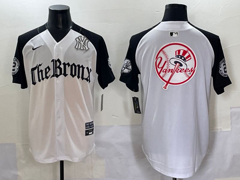 Men 2025 New York Yankees Blank White black Five generations Joint Name Nike MLB Jersey style 6234->new york yankees->MLB Jersey
